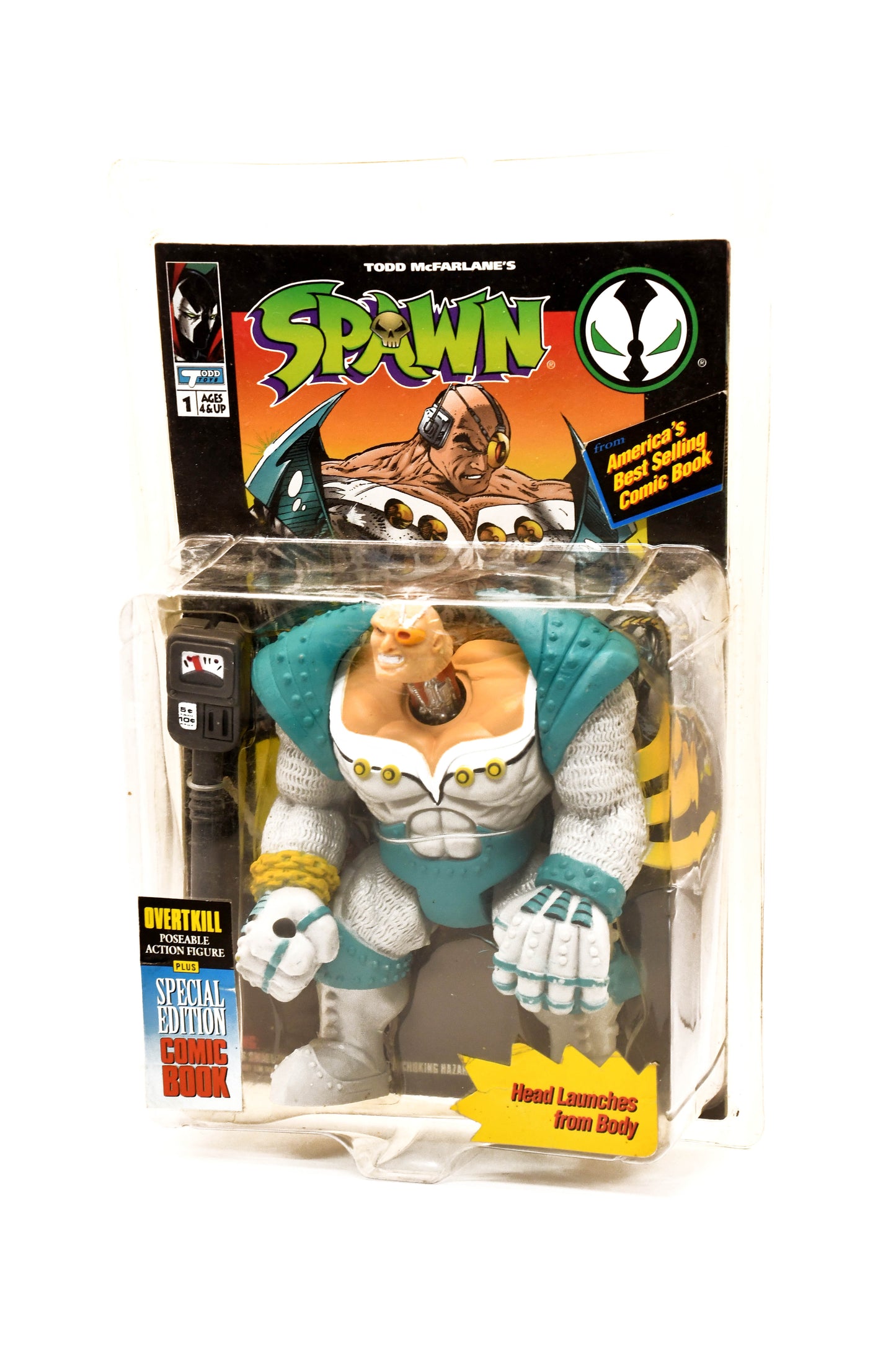 Spawn Overtkill Action Figure With Special Ed Comic 6" 1994