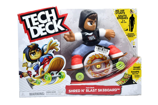 Tech Deck Shred N Blast Motorized Skateboard Toy w/ Ramp Figure Sk8board NEW