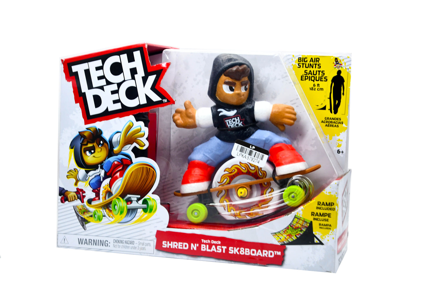 Tech Deck Shred N Blast Motorized Skateboard Toy w/ Ramp Figure Sk8board NEW