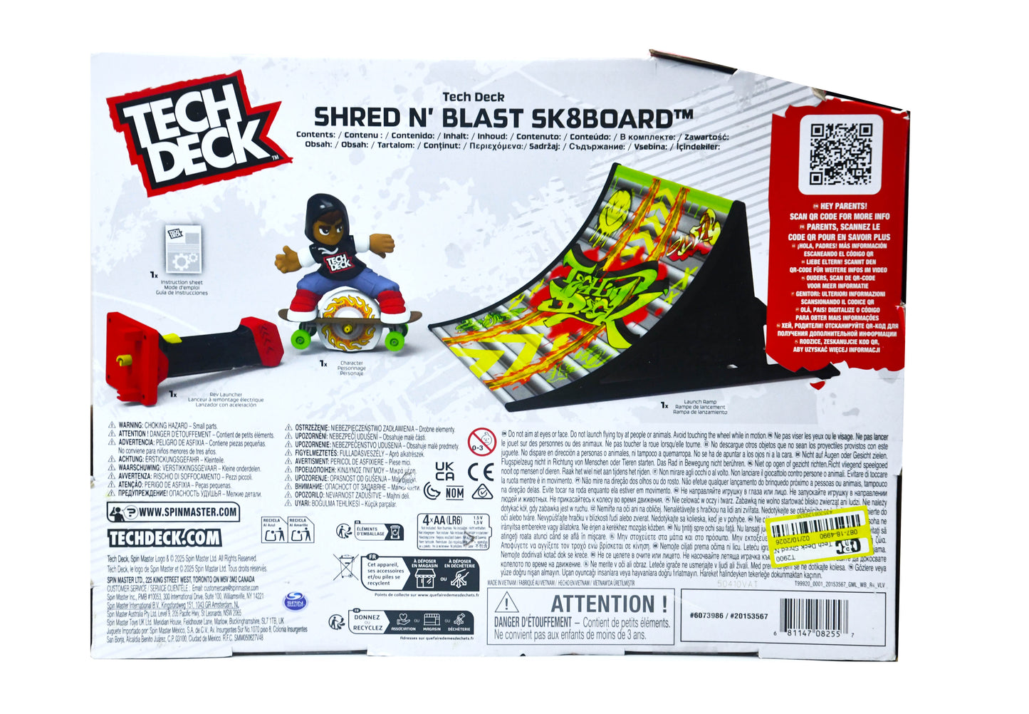 Tech Deck Shred N Blast Motorized Skateboard Toy w/ Ramp Figure Sk8board NEW