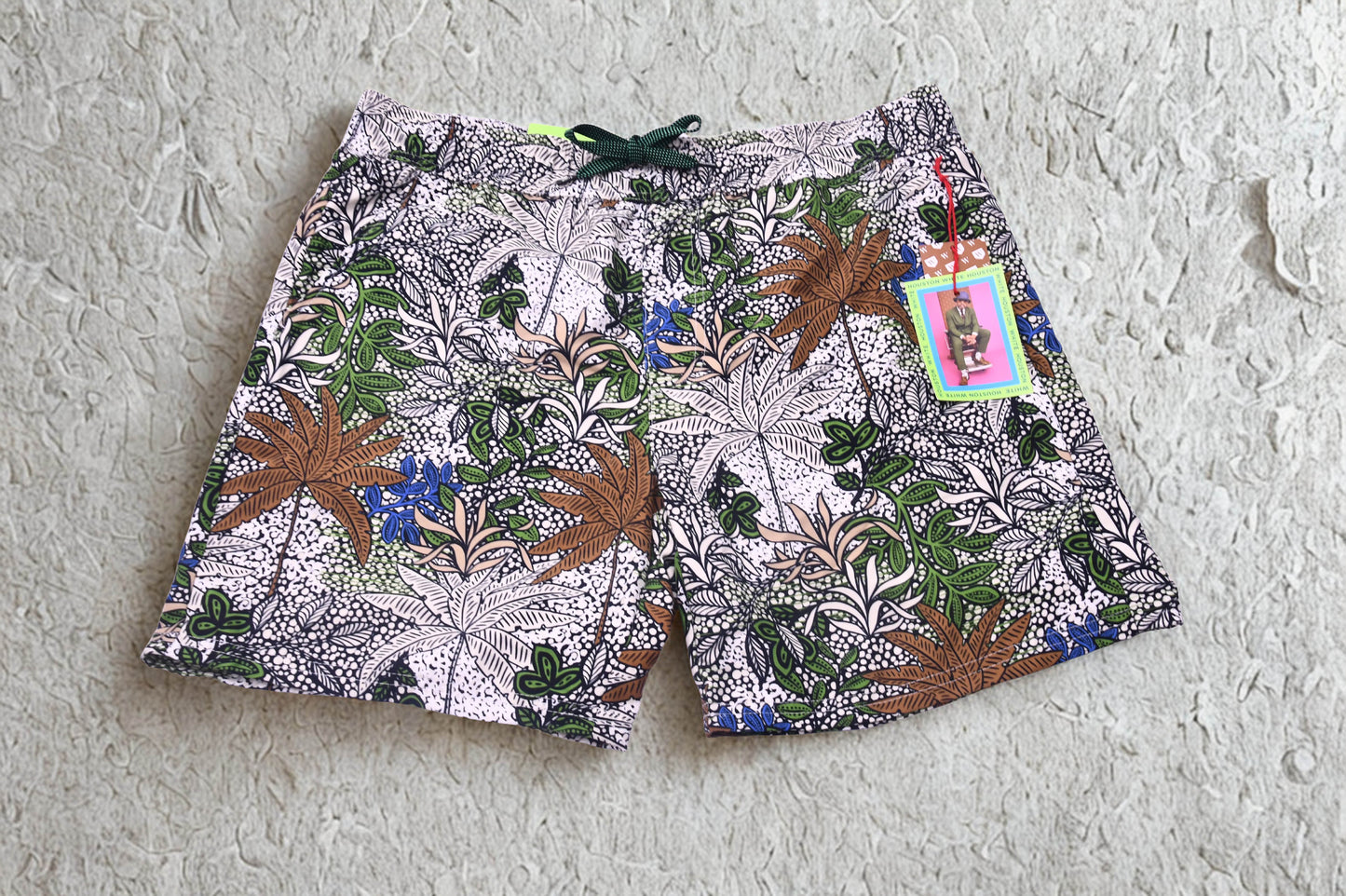 Houston White Target Men's Swim Trunks Tropical Print Shorts Size L NWT