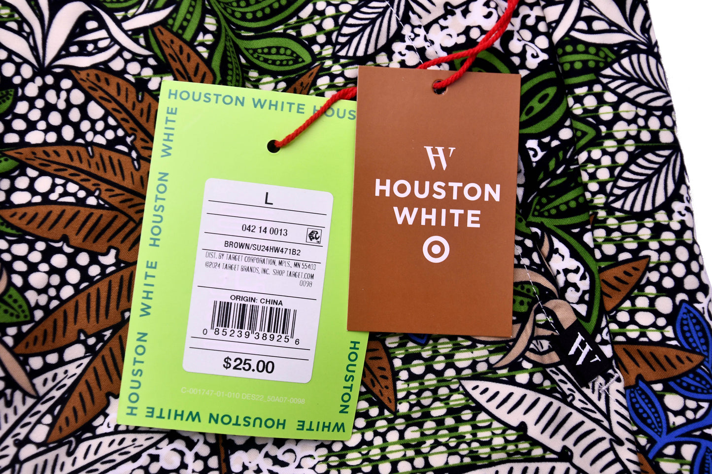 Houston White Target Men's Swim Trunks Tropical Print Shorts Size L NWT