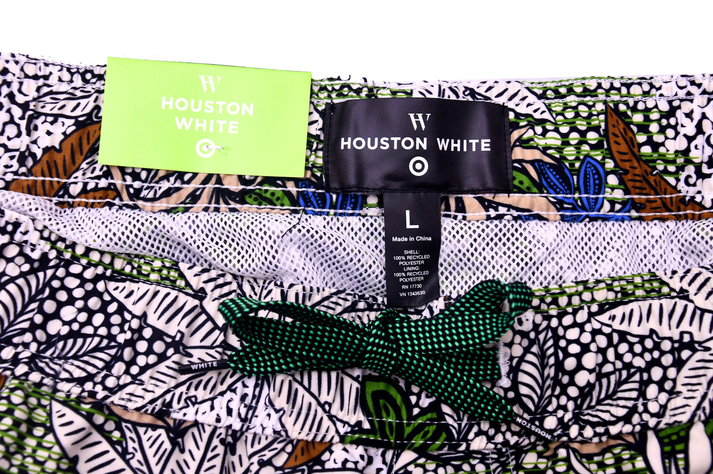Houston White Target Men's Swim Trunks Tropical Print Shorts Size L NWT