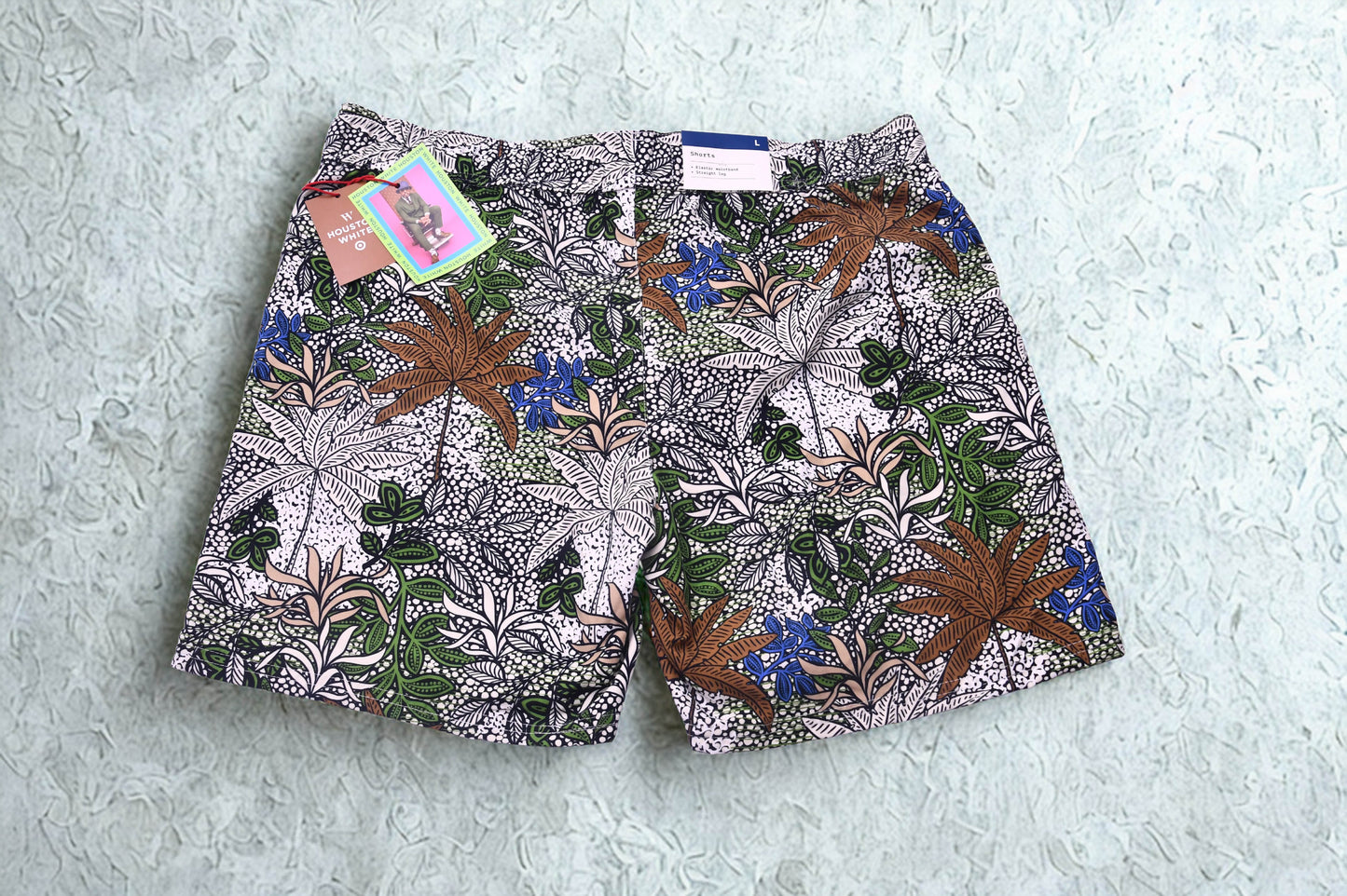 Houston White Target Men's Swim Trunks Tropical Print Shorts Size L NWT