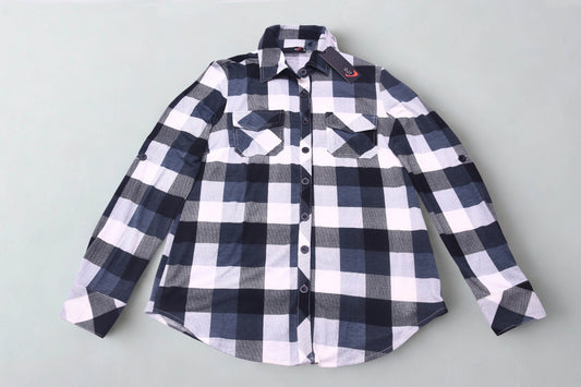 DJT Women's Plaid Button Front Shirt Black White Check Long Sleeve Size M