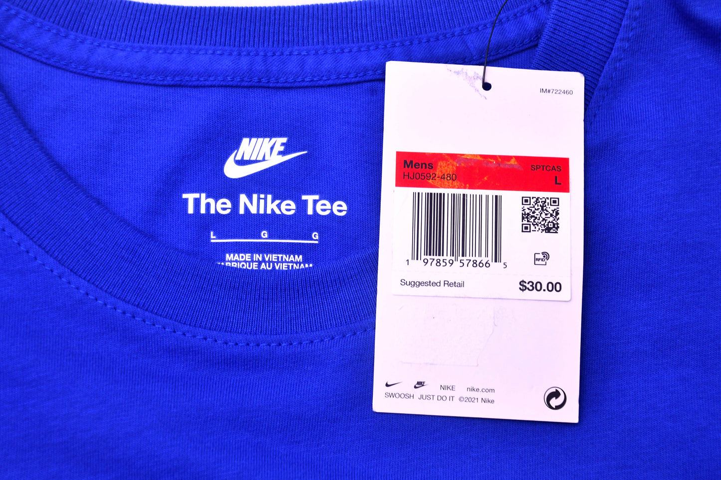 Nike Move With Nature Graphic T Shirt Blue Mens L M Tall Short Sleeve NWT