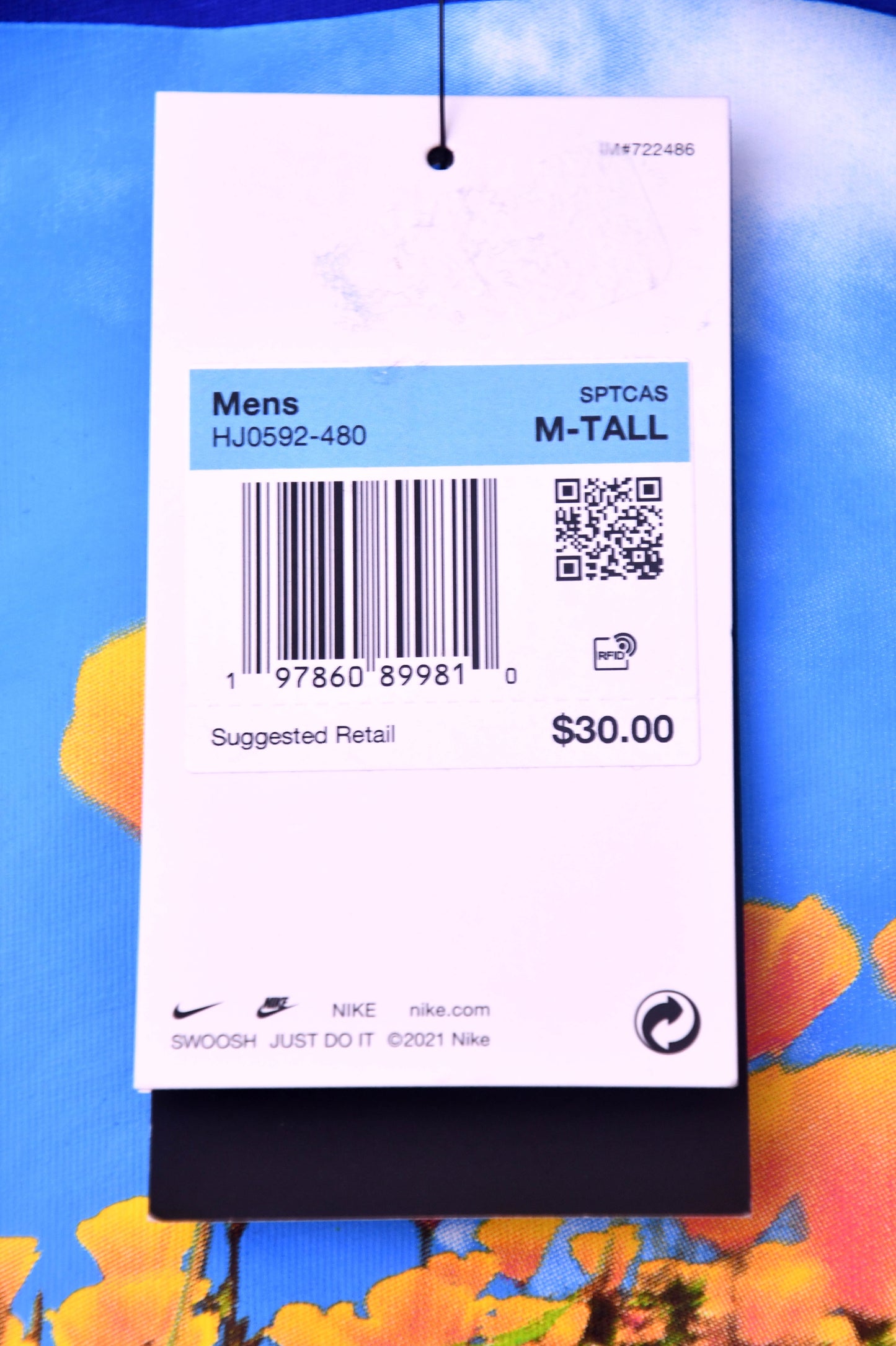 Nike Move With Nature Graphic T Shirt Blue Mens L M Tall Short Sleeve NWT