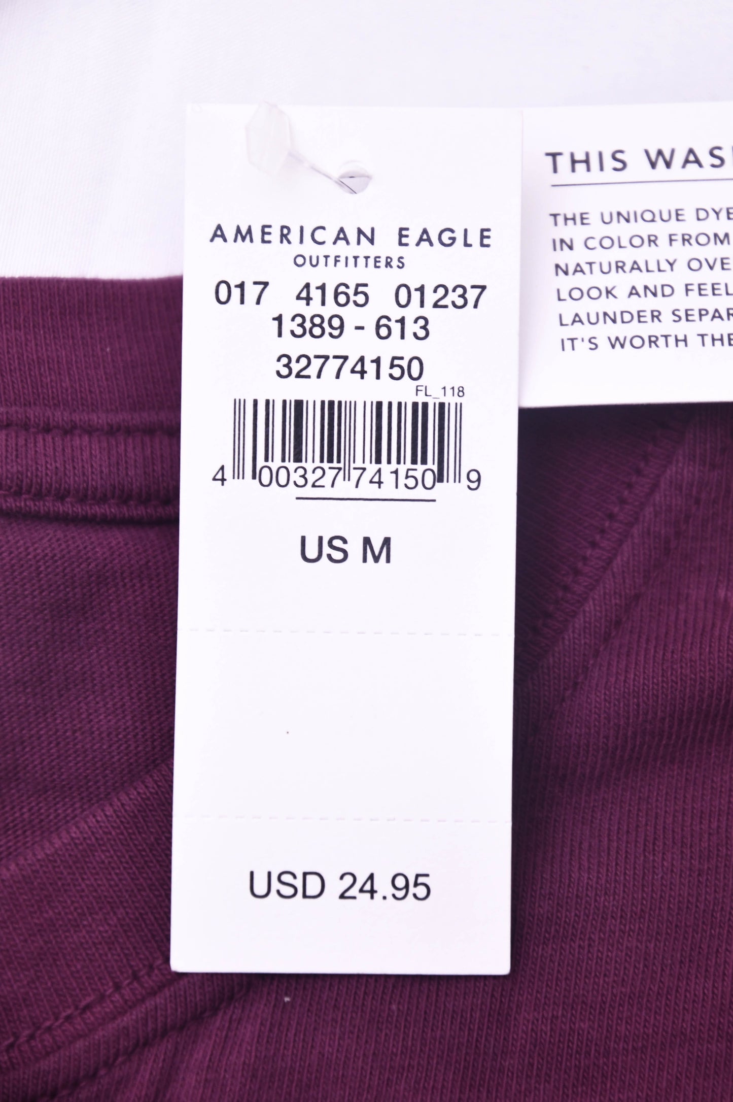 American Eagle Outfitters Mens Medium Purple Henley Shirt Short Sleeve NWT AE