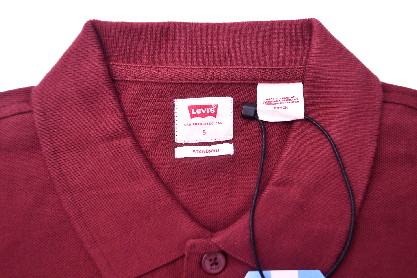 Levi Strauss and Co Mens Polo Shirt Small Red Short Sleeve Pocket Logo