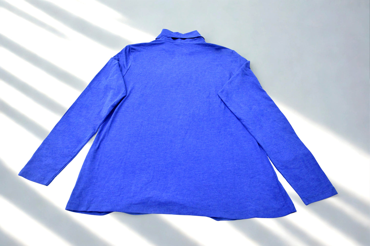 Lands' End Womens Large Blue Turtleneck Top Long Sleeve TENCEL Modal NWT