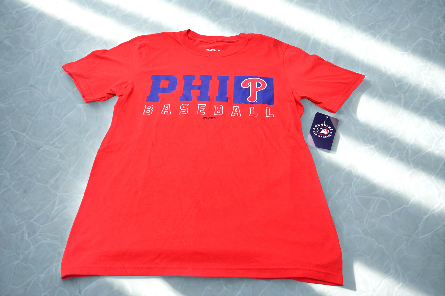 MLB Philadelphia Phillies Baseball Graphic T Shirt Red Men's Small New Tags