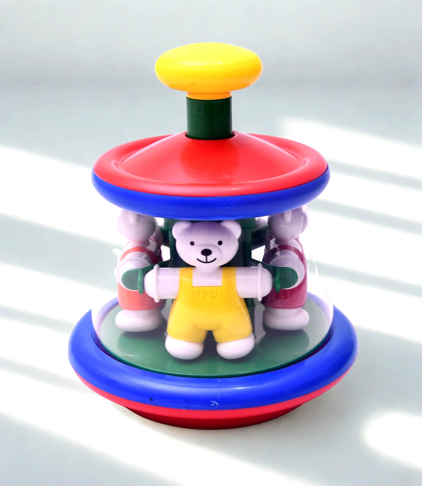 Vintage Ambi Toys Tess & Ted Pop Toy Carousel Spinning Bear Toddler Preschool Toy