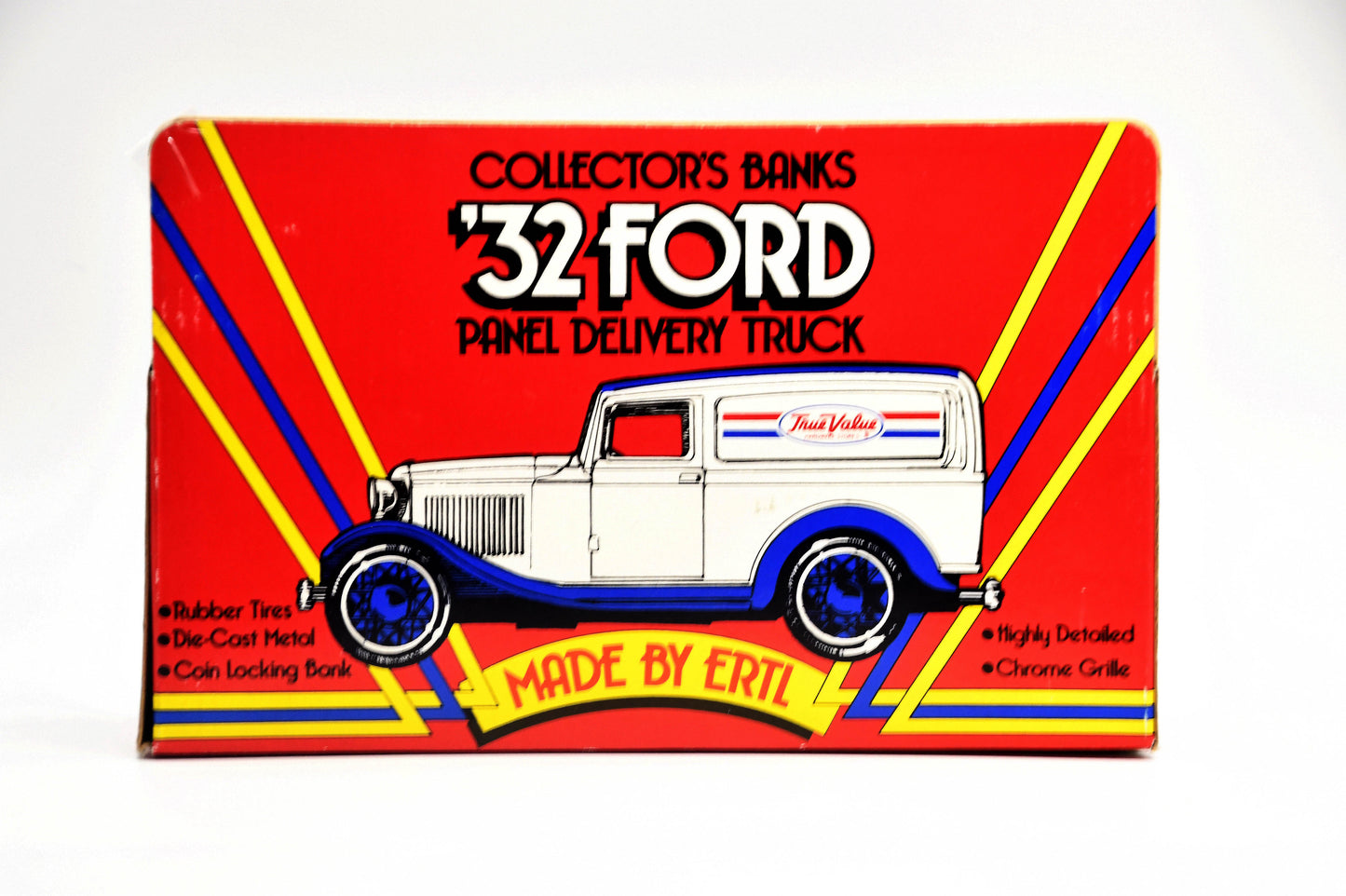 ERTL 1932 Ford Panel Delivery Truck Coin Bank True Value Die Cast Metal NIB