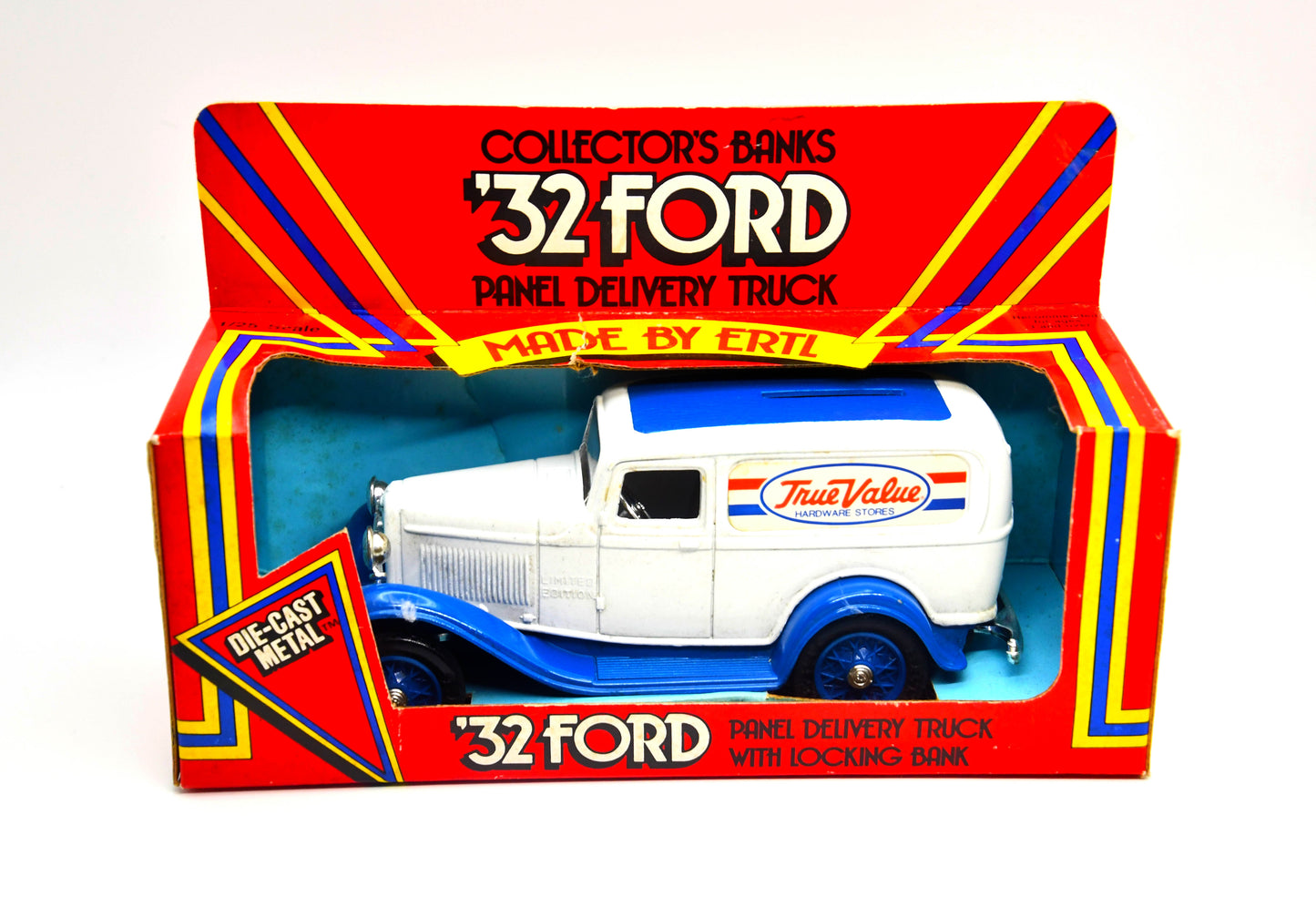 ERTL 1932 Ford Panel Delivery Truck Coin Bank True Value Die Cast Metal NIB