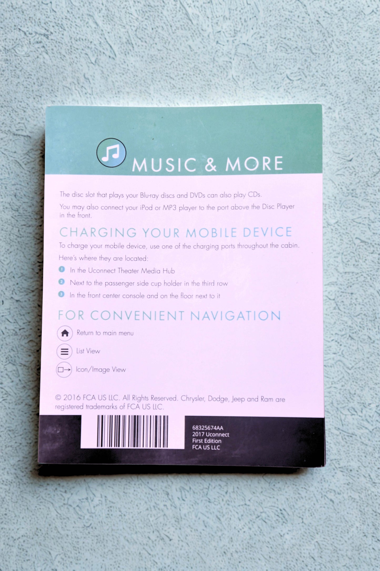 Uconnect Theater Wireless Headphones & 2 Remotes OEM FCA 68325674AA Untested
