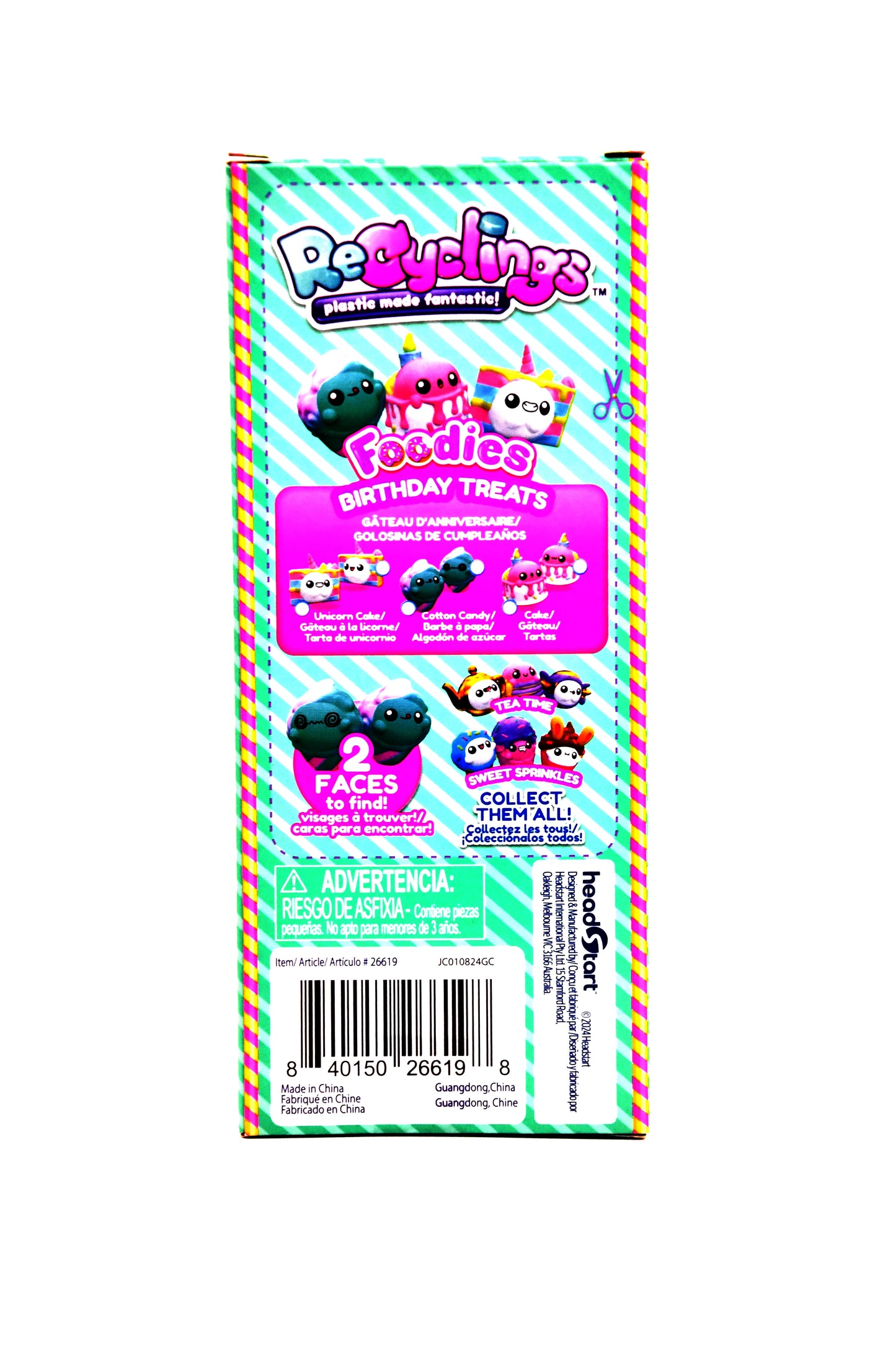 Recyclings Foodies Birthday Treats 3 Figures 70% Recycled Plastic New Sealed Toy