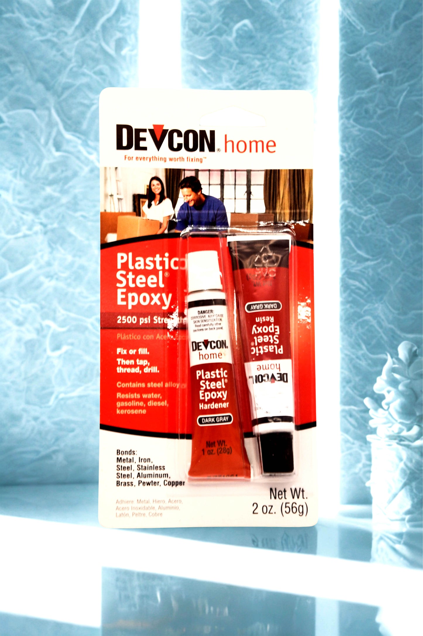 Devcon Home Plastic Steel Epoxy 2 oz Dark Gray High Strength Metal Repair Sealed