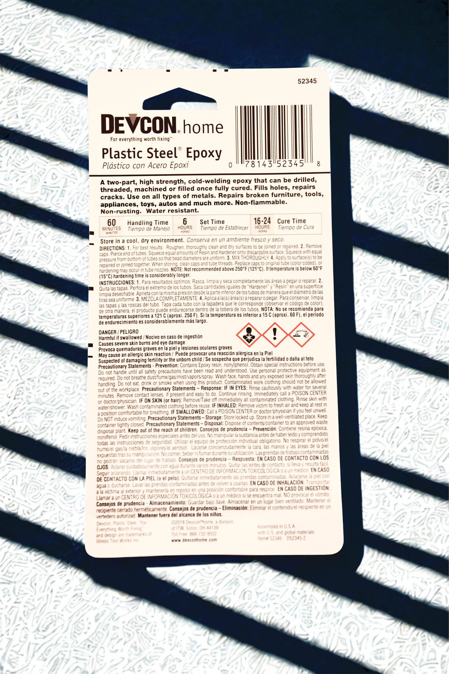 Devcon Home Plastic Steel Epoxy 2 oz Dark Gray High Strength Metal Repair Sealed