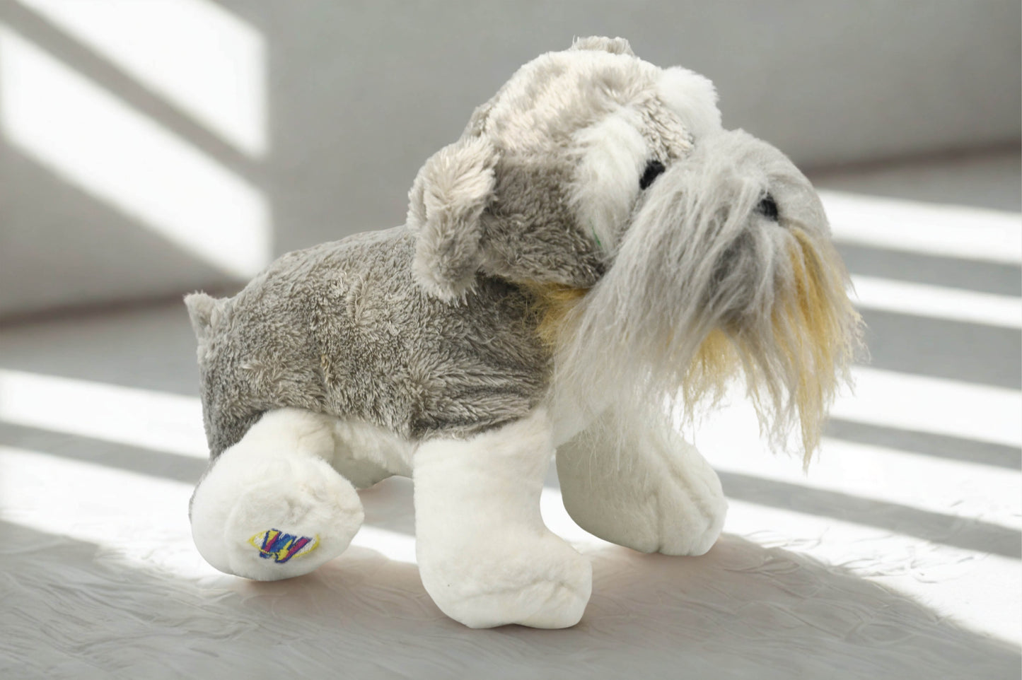 Ganz Schnauzer Dog Plush Stuffed Animal Gray White Bearded Puppy Toy Pre-Owned