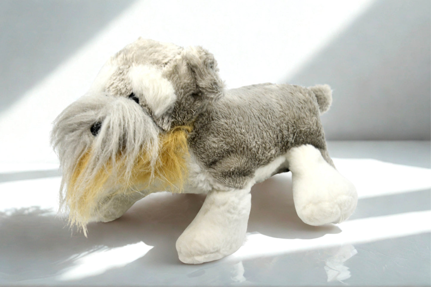 Ganz Schnauzer Dog Plush Stuffed Animal Gray White Bearded Puppy Toy Pre-Owned