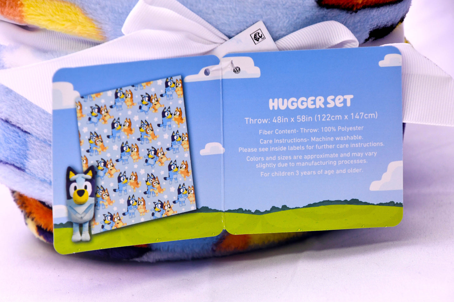 Bluey Hugger Set Plush Throw Blanket 48x58 Soft Fleece Gift New w/ Tags