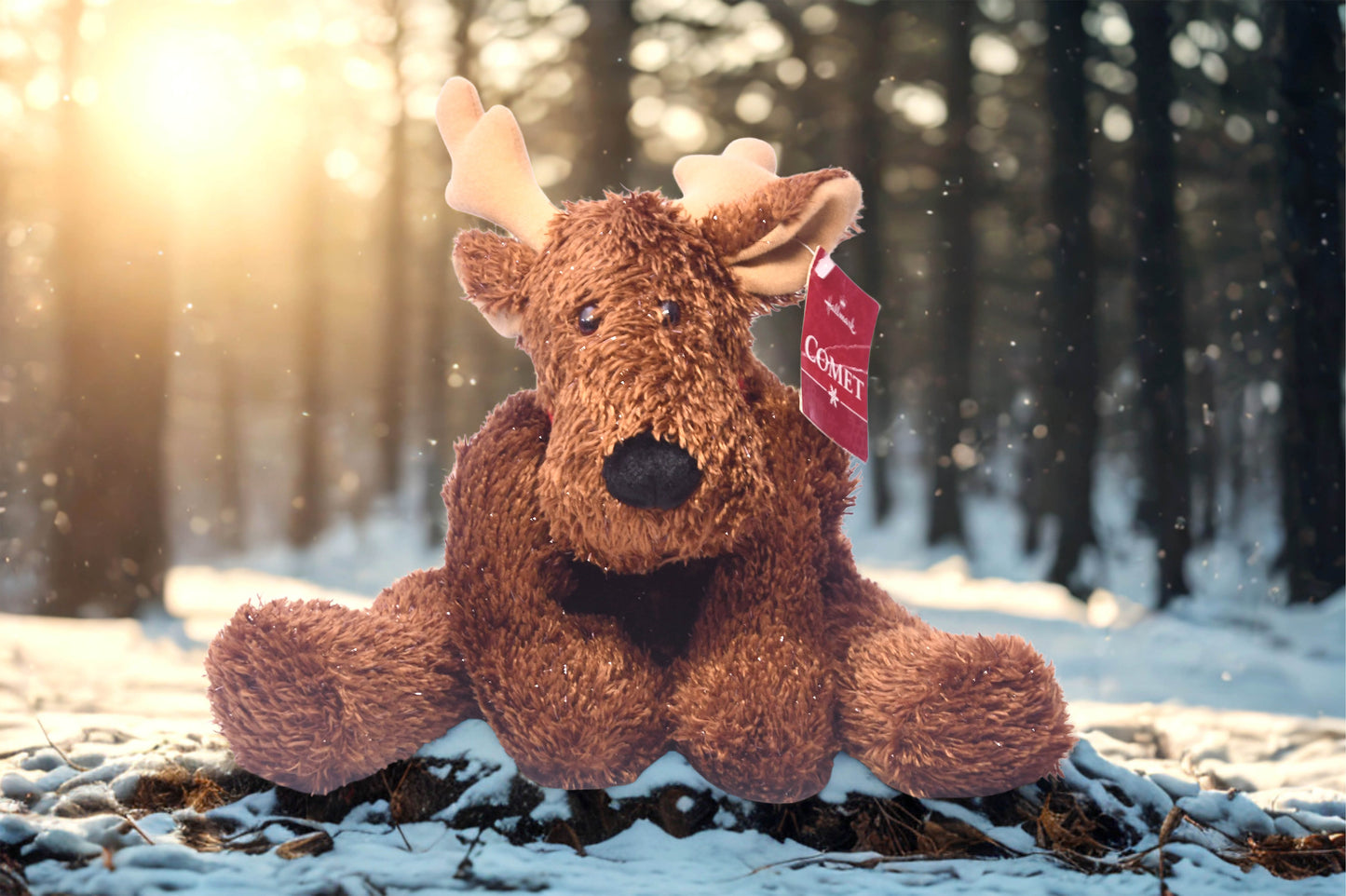 Hallmark Comet Reindeer Plush Stuffed Animal Brown Christmas Moose w/ Tag Bell