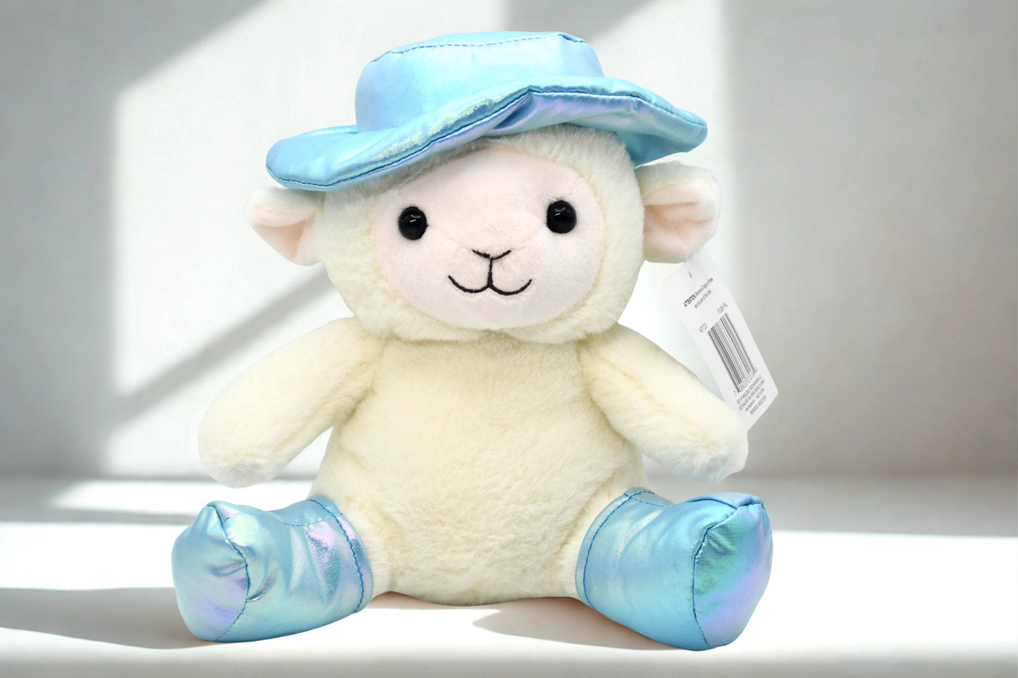 Kellytoy Plush Pal White Lamb Sheep Blue Hat Boots Stuffed Animal Plush NWT