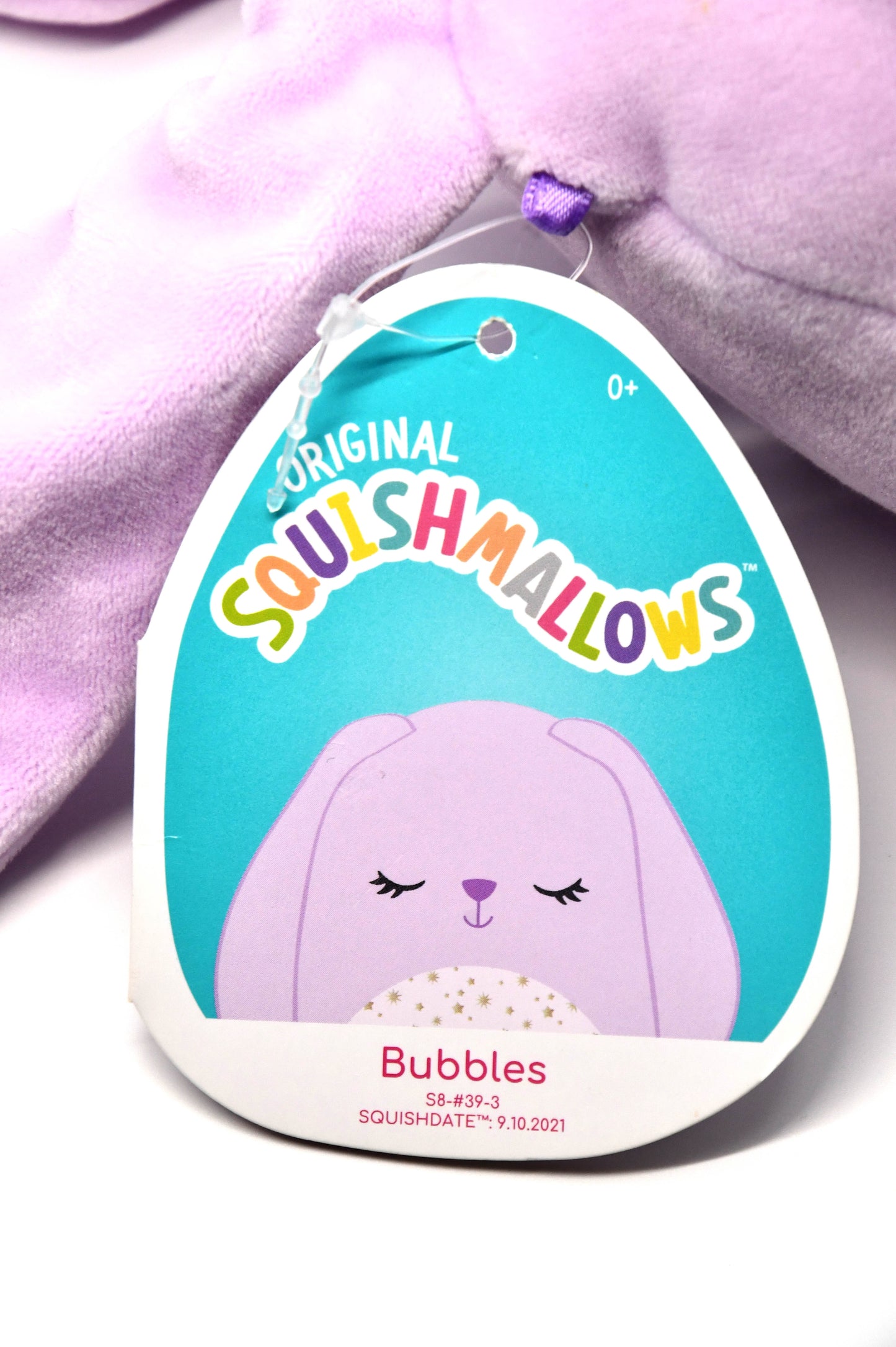 Original Squishmallows Bubbles Lavender Bunny Rabbit Plush 8" Kellytoy NWT
