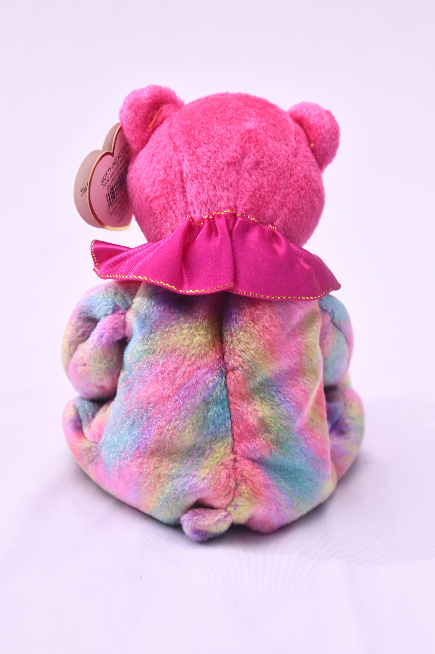 TY Beanie Babies January Birthday Bear Plush Rainbow Pink w/ Tag Birthday Beanie