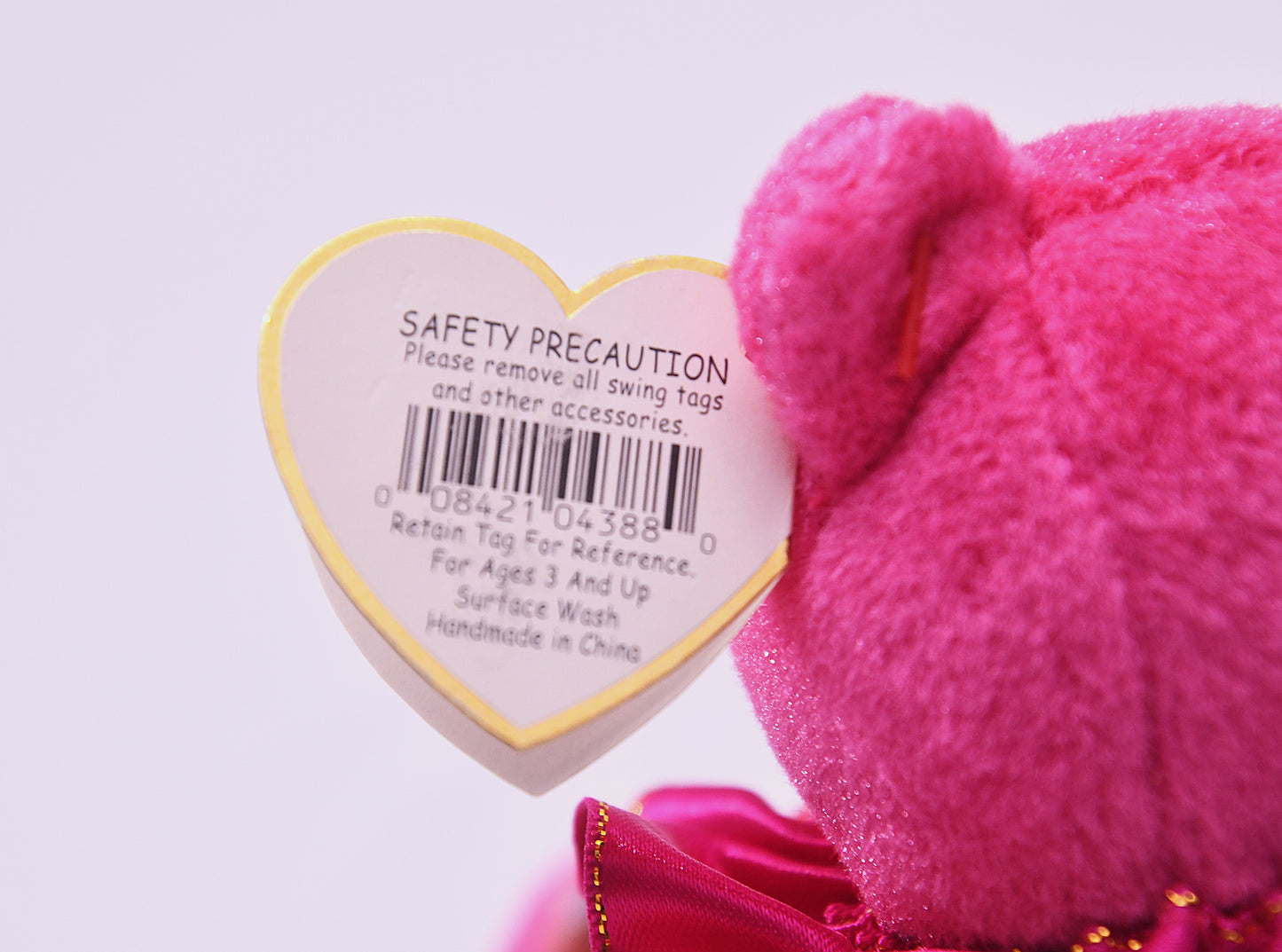 TY Beanie Babies January Birthday Bear Plush Rainbow Pink w/ Tag Birthday Beanie