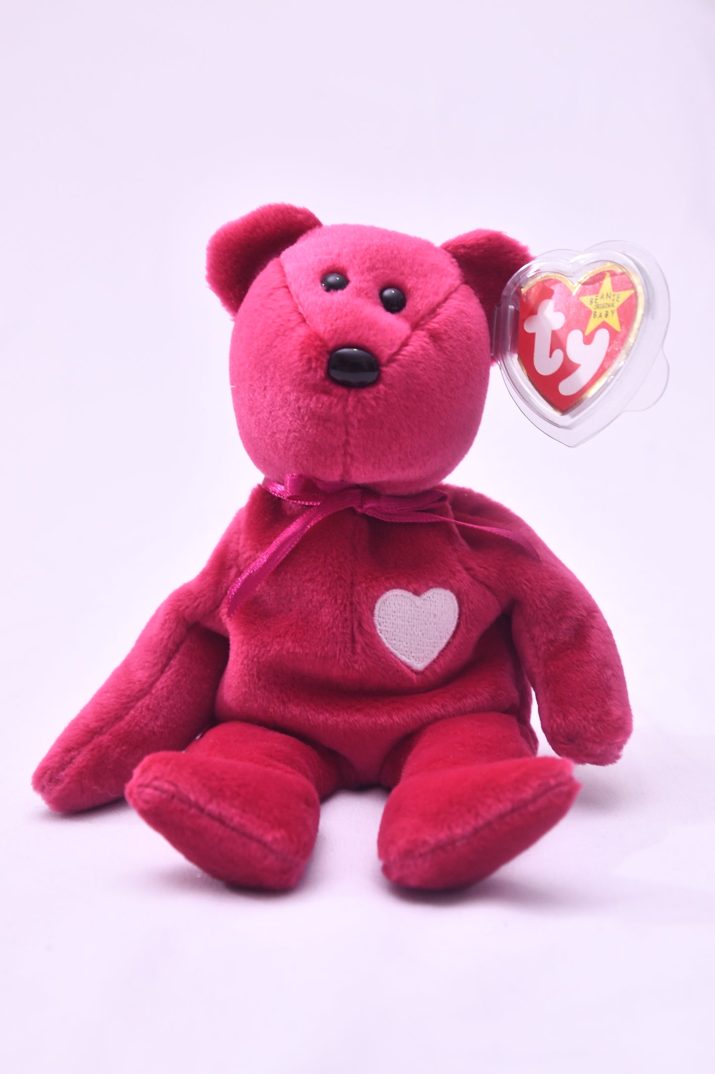 TY Beanie Baby Valentina Bear Plush White Heart w/ Tag Protector Original Valentine