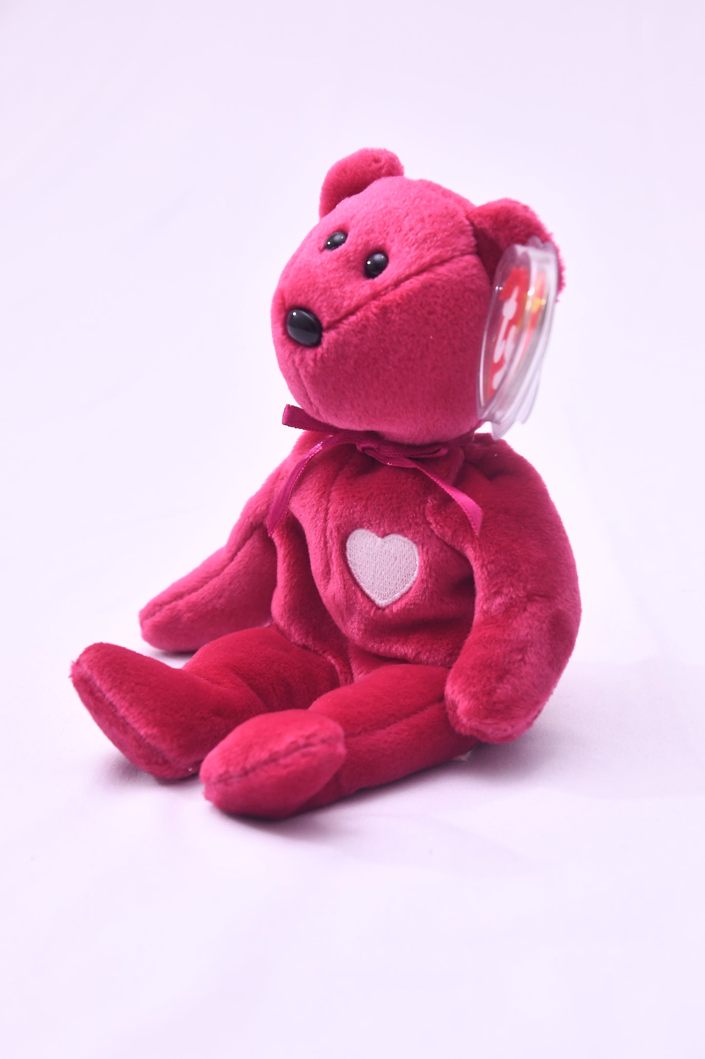 TY Beanie Baby Valentina Bear Plush White Heart w/ Tag Protector Original Valentine