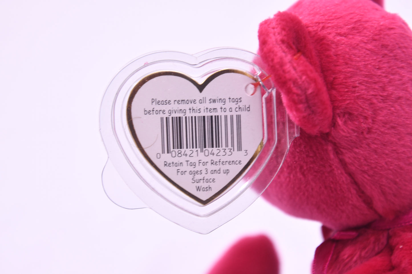 TY Beanie Baby Valentina Bear Plush White Heart w/ Tag Protector Original Valentine