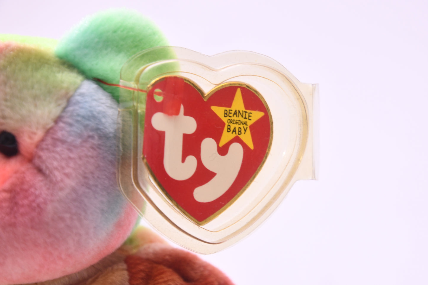 TY Beanie Baby Peace Bear Tie Dye Plush Peace Symbol w/ Tag Protector Original MWMT