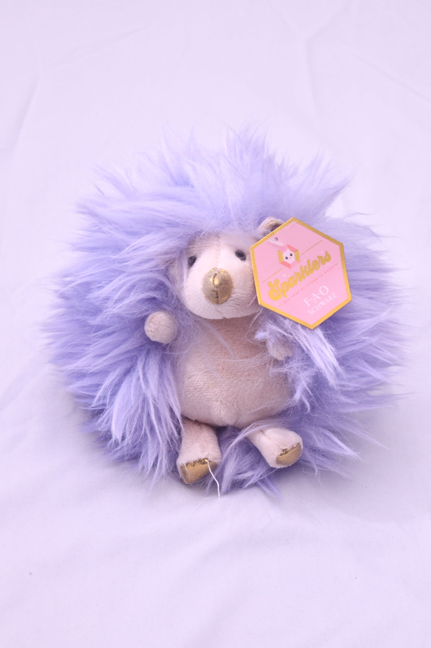 FAO Schwarz Sparklers Lavender Hedgehog Plush Stuffed Animal Purple Soft Toy NWT