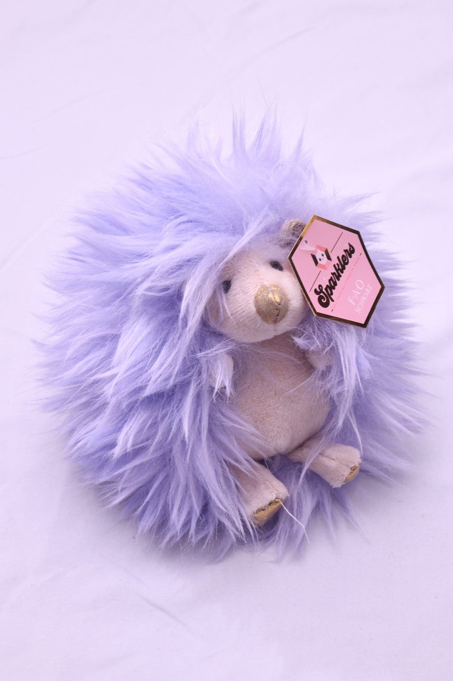 FAO Schwarz Sparklers Lavender Hedgehog Plush Stuffed Animal Purple Soft Toy NWT