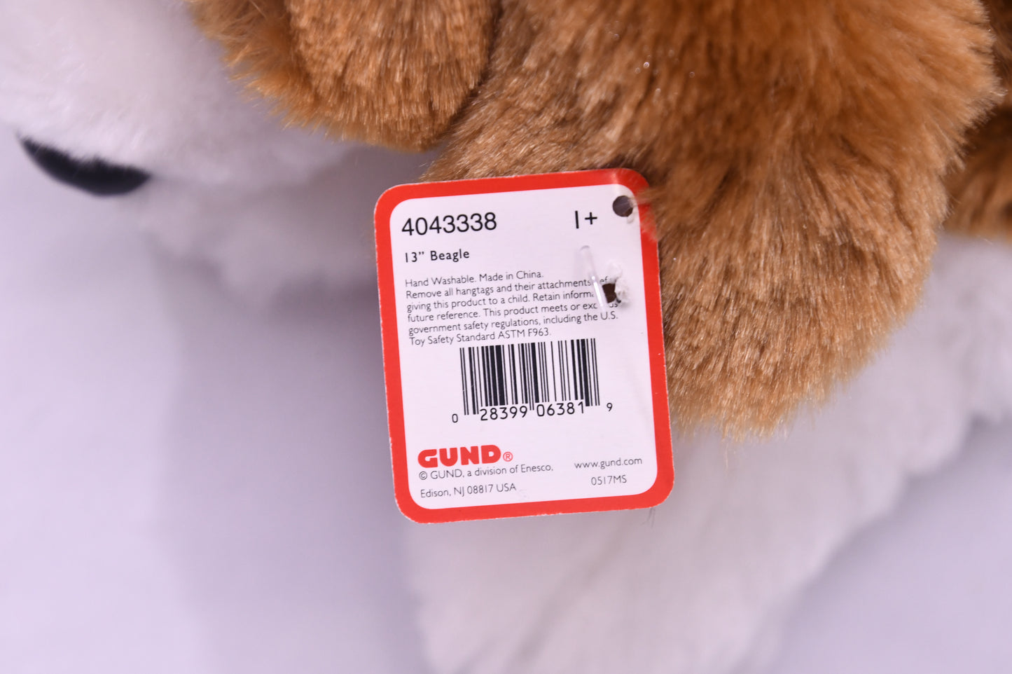 GUND  Beagle Plush Stuffed Dog Brown White Black Puppy Soft Toy w/ Tags 40433