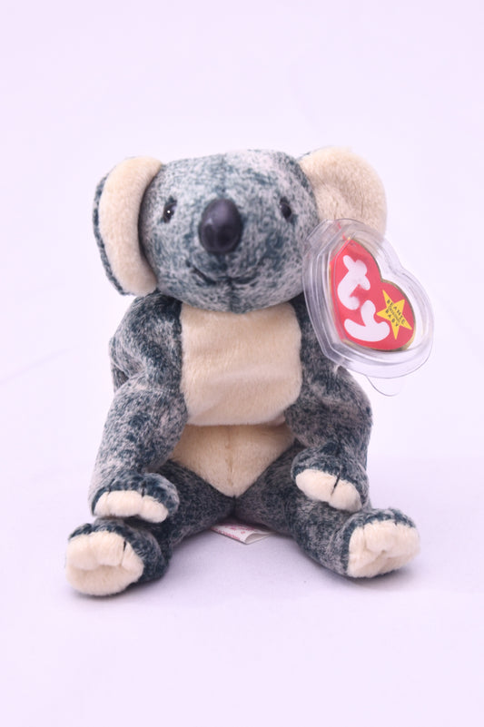 "Ty Beanie Baby Koala Plush 8" Stuffed Animal Gray Cream with Heart Tag 2003"