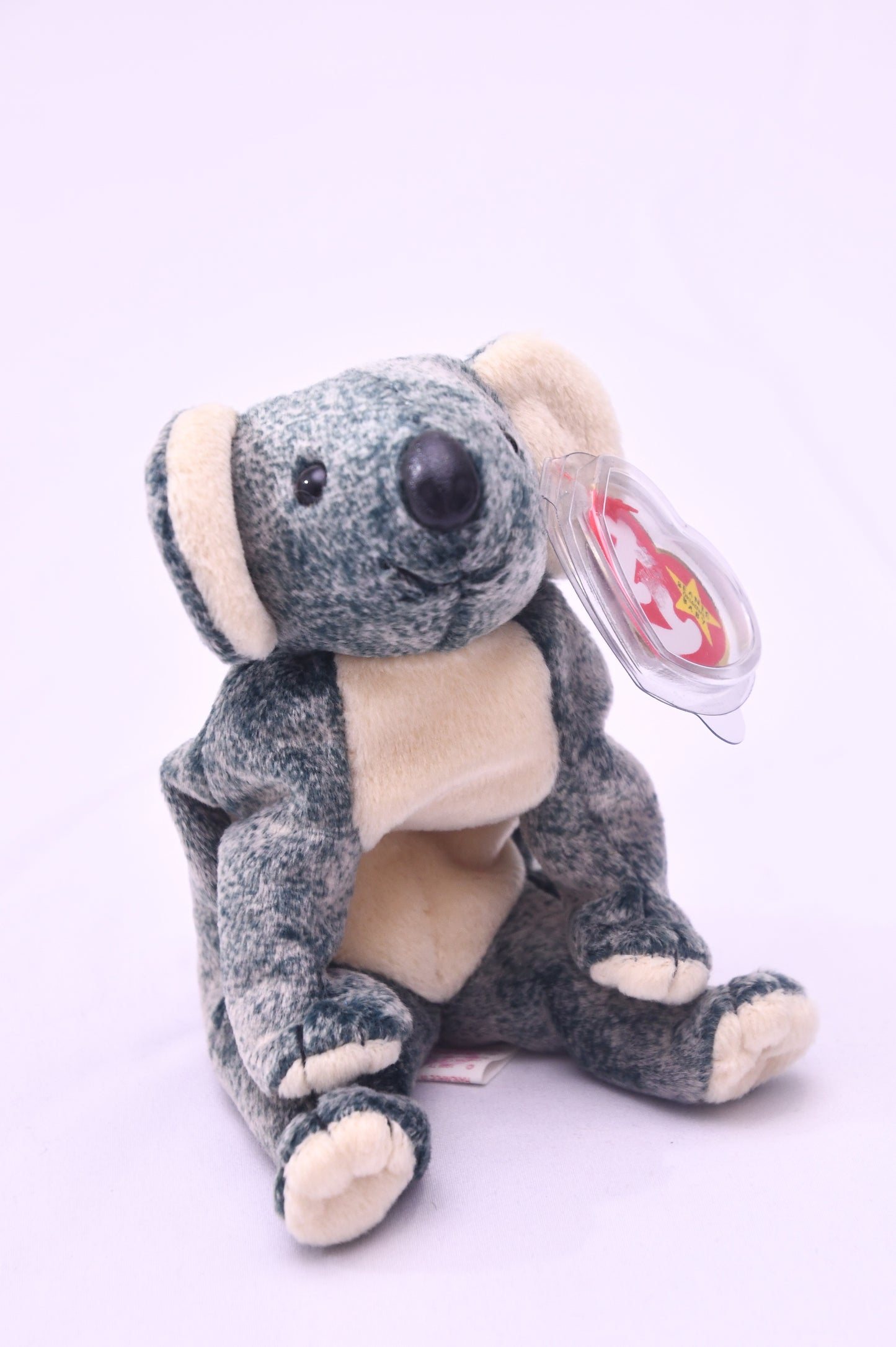 "Ty Beanie Baby Koala Plush 8" Stuffed Animal Gray Cream with Heart Tag 2003"