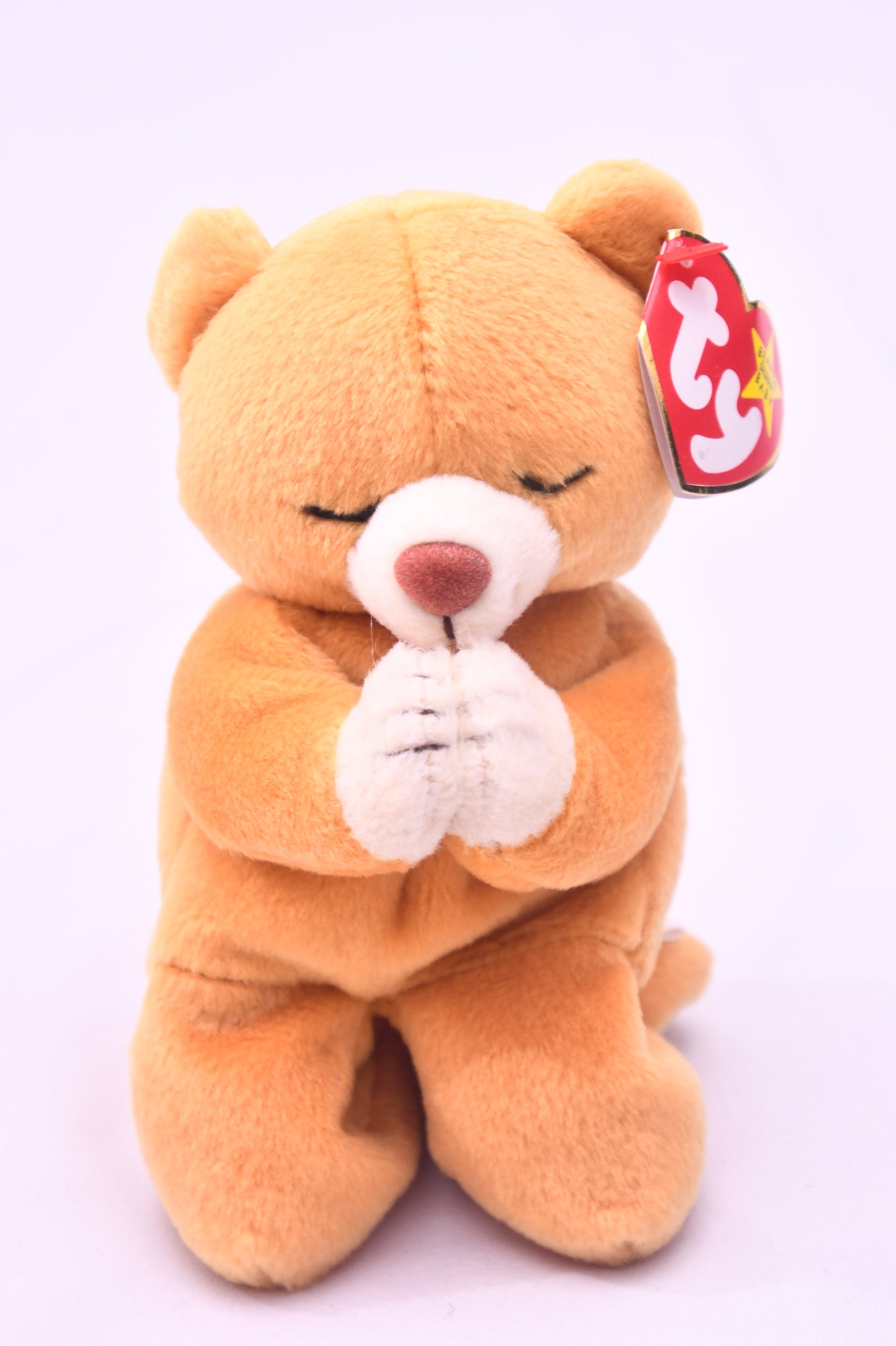 TY Beanie Baby Hope Praying Bear Plush Tan Stuffed Animal w/ Tag Vintage