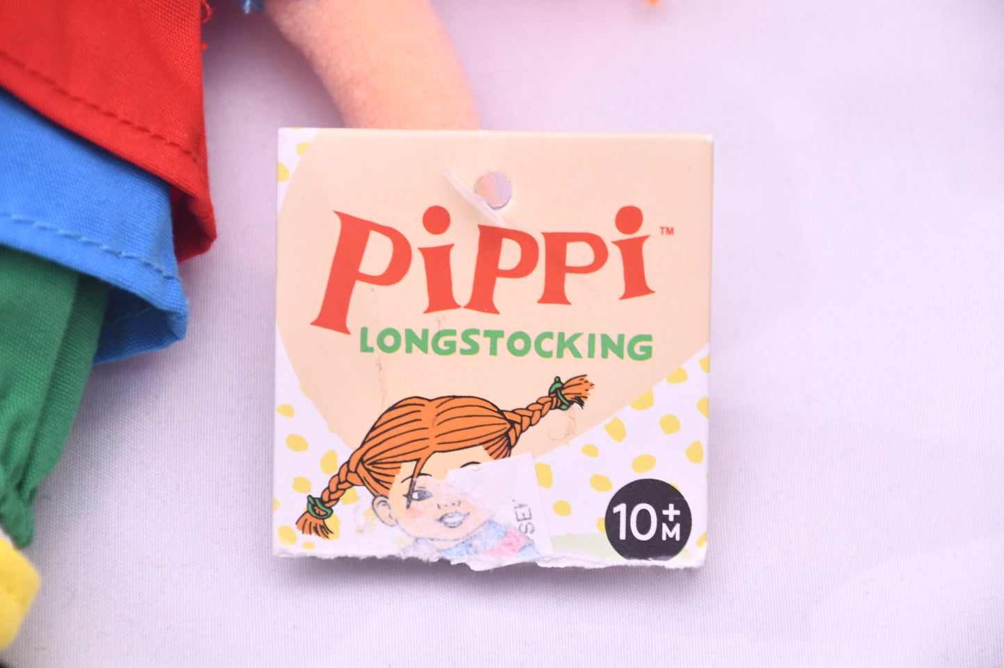 Pippi Longstocking Plush Doll 8" Soft Stuffed Toy NWT Orange Braids Astrid Lindgren
