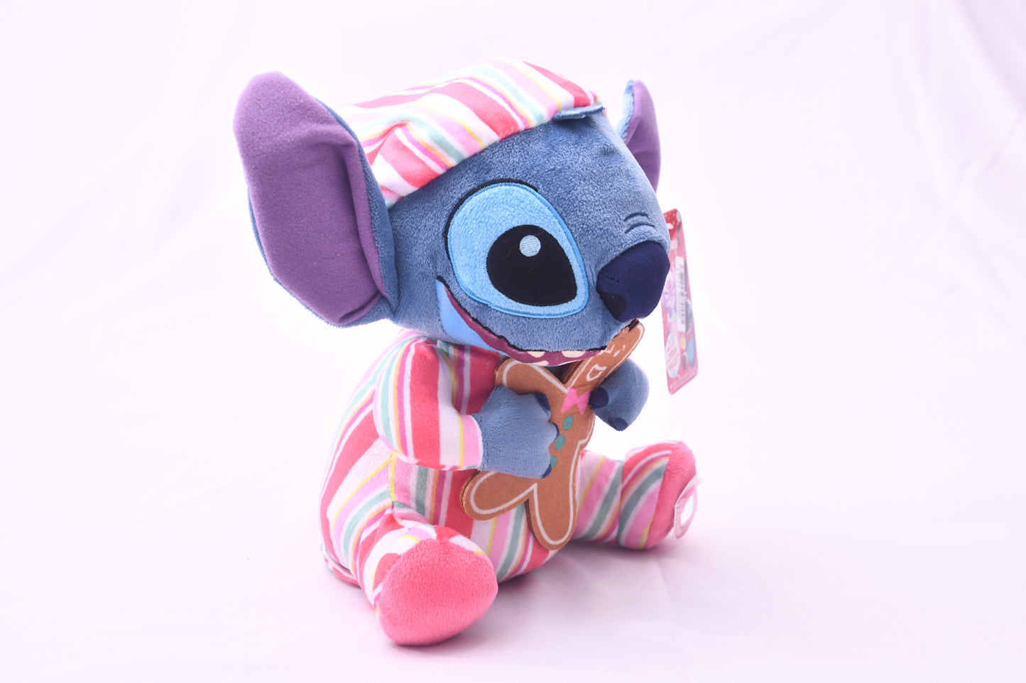 Disney Stitch Holiday Musical Plush Christmas Gingerbread Cookie Tested Working NWT