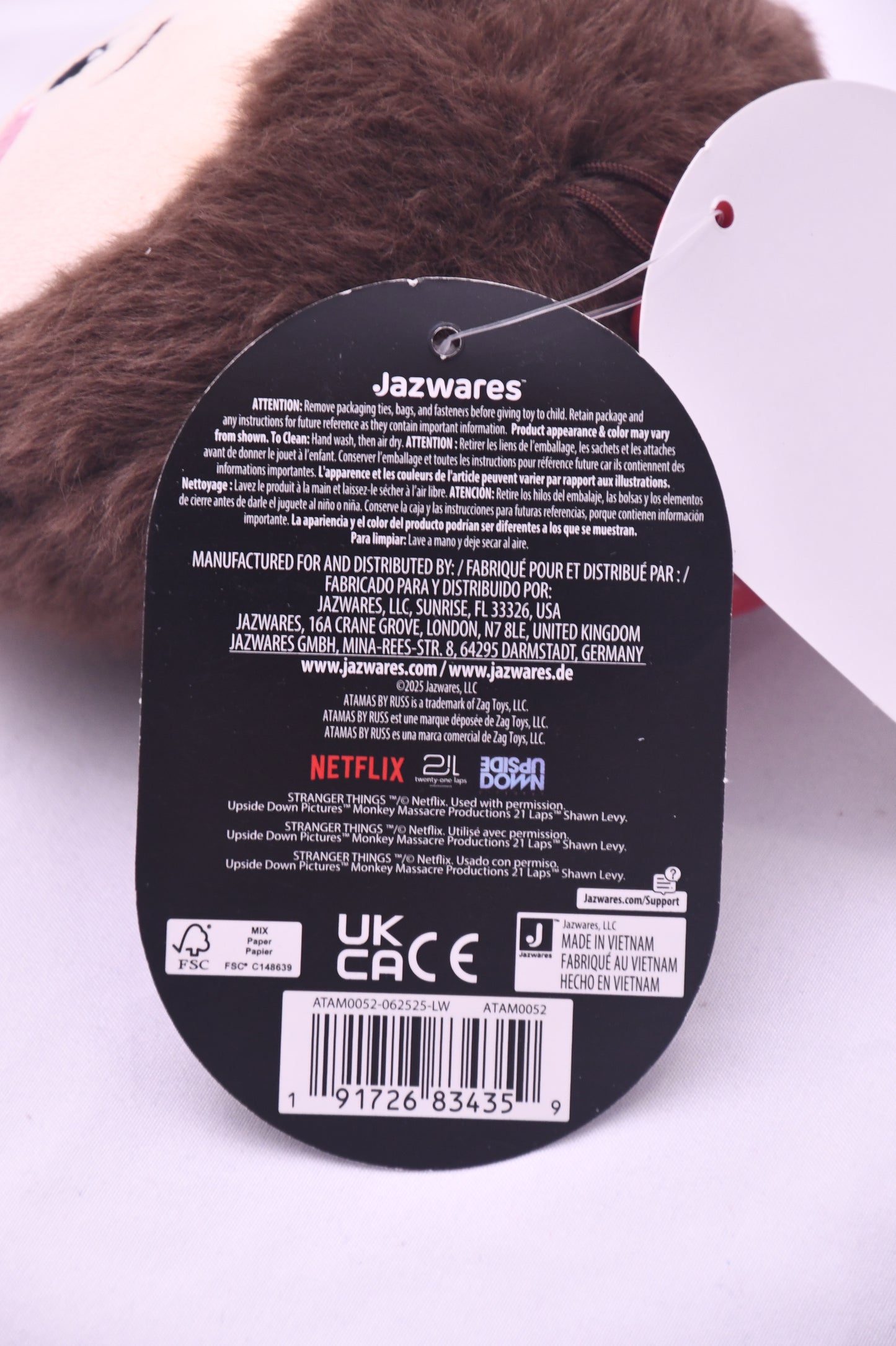 Atamas by Russ Stranger Things Eleven Plush Clip Keychain Netflix NWT