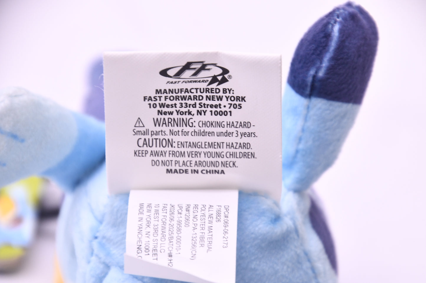 Bluey Plush Dangle Bag Clip Keychain BBC Studios Fast Forward New w/ Tag 5"