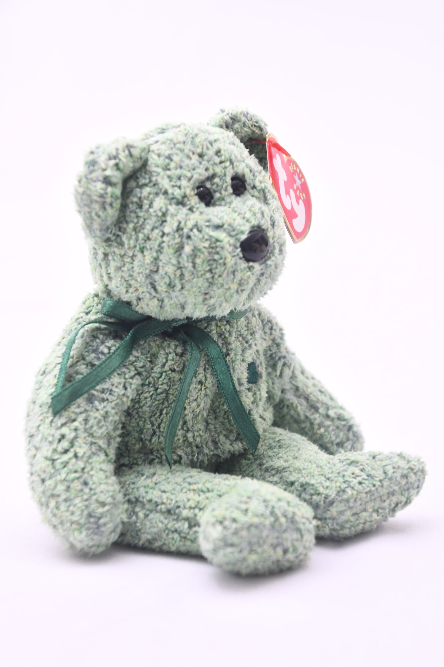 TY Beanie Baby Shamrock Bear 2000 Green Plush w/ Tag St Patrick's Day Clover NWT
