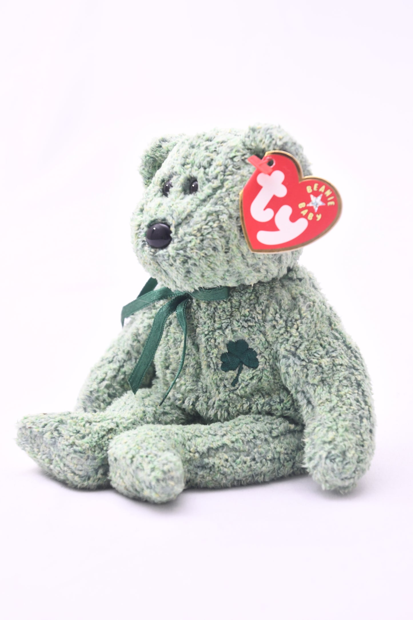 TY Beanie Baby Shamrock Bear 2000 Green Plush w/ Tag St Patrick's Day Clover NWT