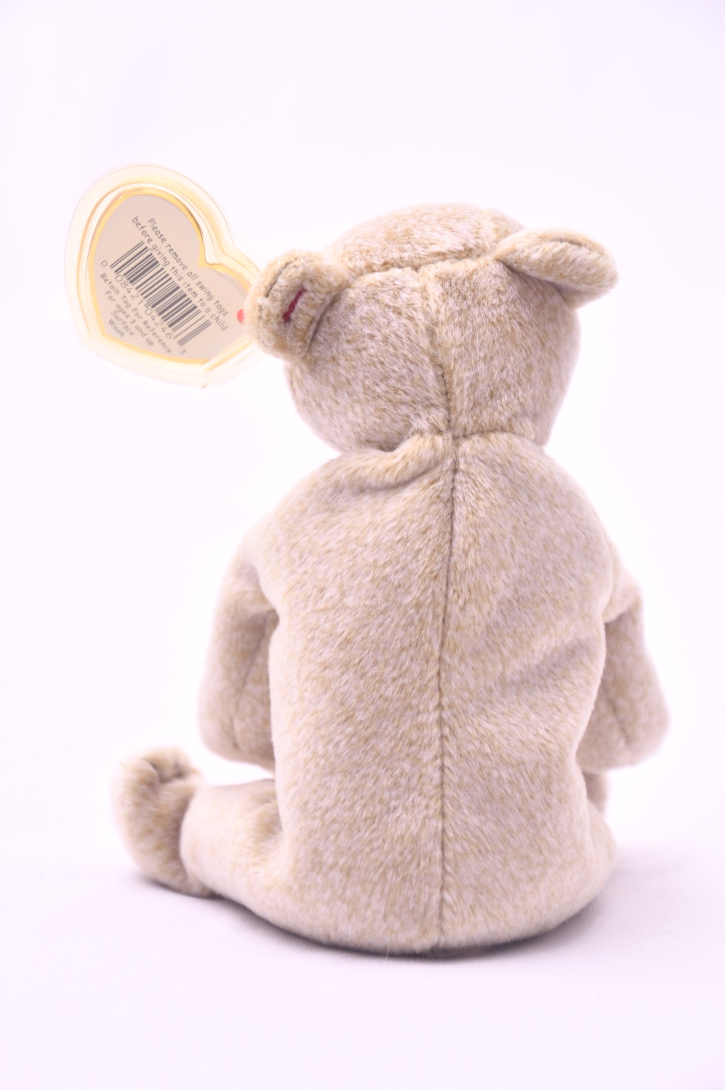 TY Beanie Baby Almond The Bear Plush Tan Stuffed Animal w/ Heart Tag 8" MWMT