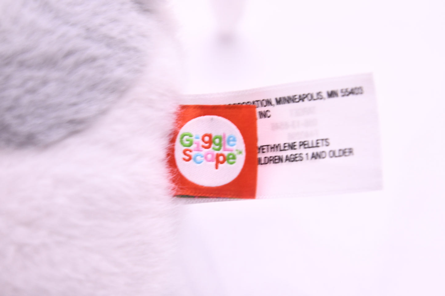 GiggleScape Gray Mouse Plush Stuffed Animal Red White Scarf Target NWT Soft Toy