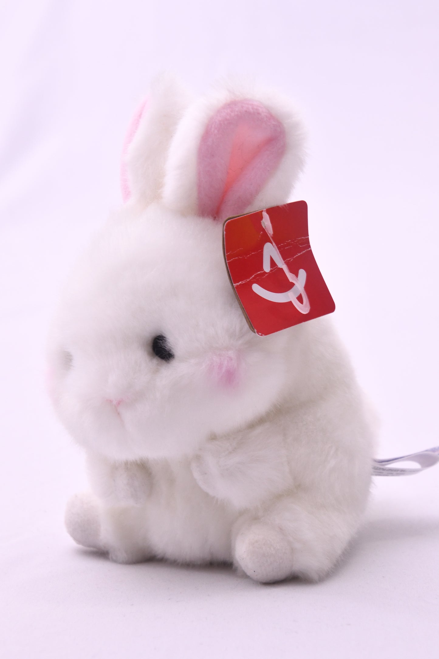 Aurora White Bunny Rabbit Plush Stuffed Animal Pink Ears Soft Toy NWT 8"