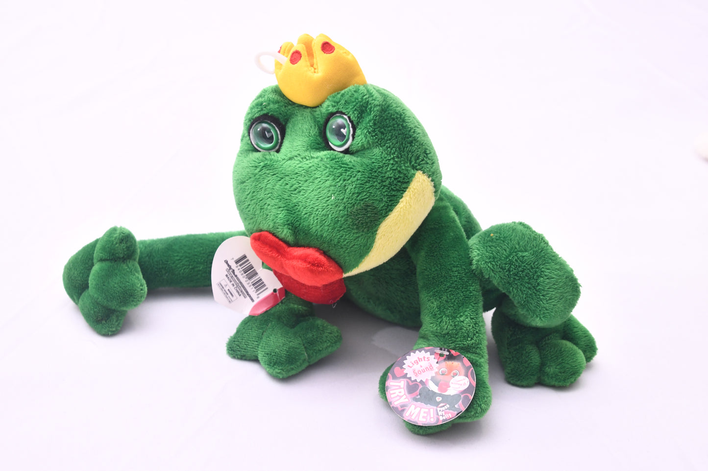 Novelty Inc Prince Frog Plush Lights Sound Kiss My Belly Try Me NWT 2008 Toy